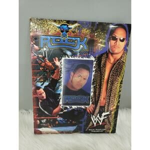 Vintage WWF 2000 THE ROCK Dwayne Johnson Wrestling Pocket Folder School Supplies